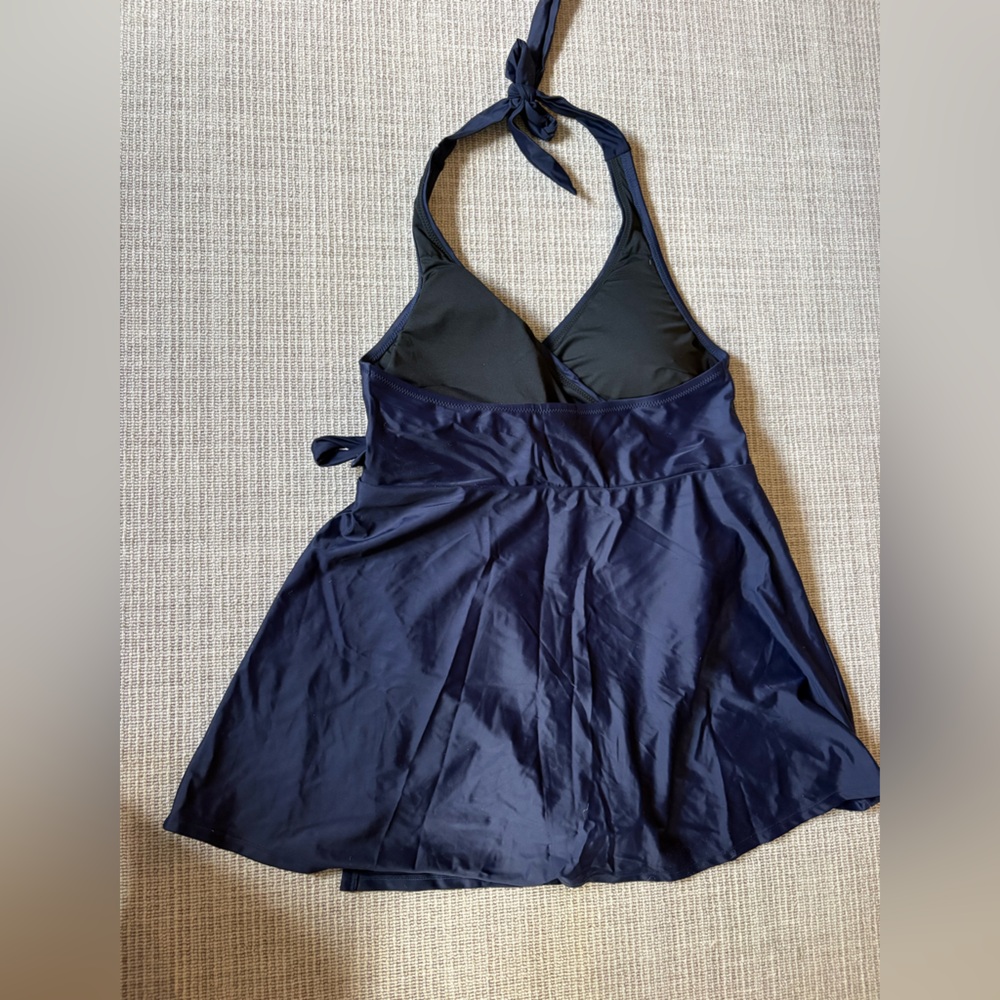 J.Crew Halter Swim Dress One Piece Swimsuit Size 12 in Navy Blue - NWT - Picture 4 of 5